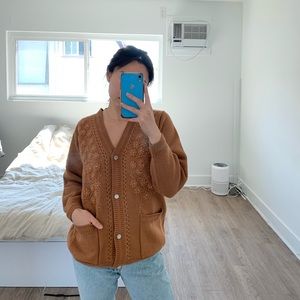 vintage brown cardigan